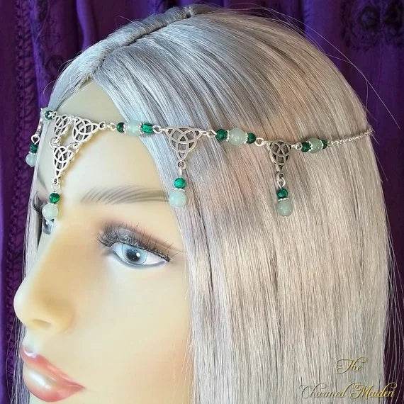 Green Gemstone Celtic Headpiece