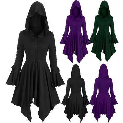 Medieval Gothic Style Hooded Dress